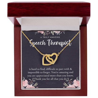 Speech Therapist Gift Amazing Speech Therapist Gift Necklace Language Pathologist Gift For Speech Pathologist Interlocking Hearts Necklace