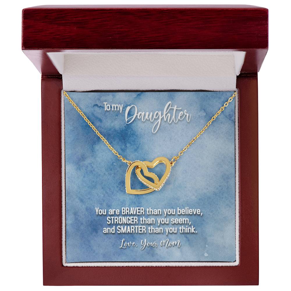 To My Daughter From Mom Interlocking Hearts Necklace Mother To Daughter Gift Birthday Gift To Daughter From Mom Daughter Necklace