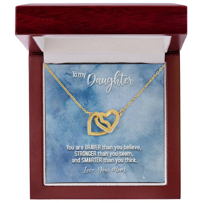 To My Daughter From Mom Interlocking Hearts Necklace Mother To Daughter Gift Birthday Gift To Daughter From Mom Daughter Necklace