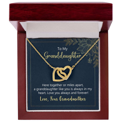 Interlocking Hearts Necklace To My Granddaughter Here Together Or Miles Apart