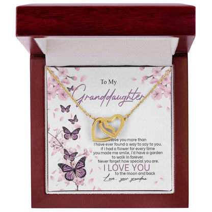 I Love You The Most - Best Gift For Granddaughter Interlocking Hearts Necklace