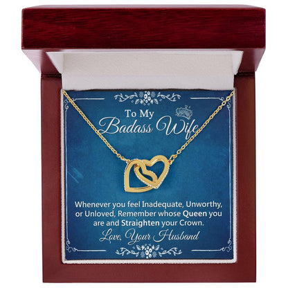 Interlock Heart Necklace For Wife With Message Card Interlocking Hearts Necklace
