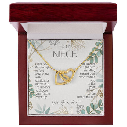 To My Niece Live Your Dreams Dragonfly Necklace Gift For Niece From Aunt Niece Birthday Graduation Christmas Present Interlocking Hearts Necklace