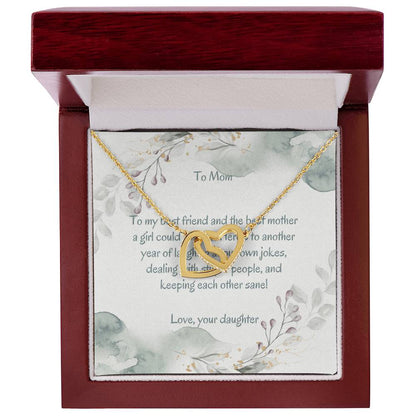 Two Love Hearts For Mom Necklace Interlocking Hearts Necklace