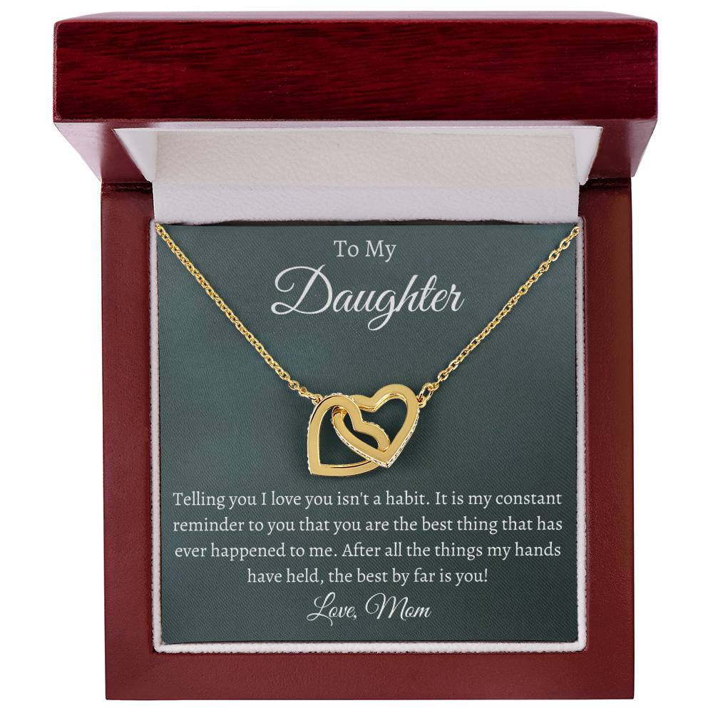 To My Daughter - Telling You I Love You - Necklace Interlocking Hearts Necklace