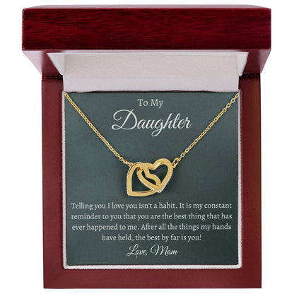 To My Daughter - Telling You I Love You - Necklace Interlocking Hearts Necklace