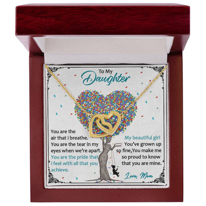Love Always Comes From The Heart - To My Daughter Luxe Interlocking Heart Necklace Gift Set Interlocking Hearts Necklace