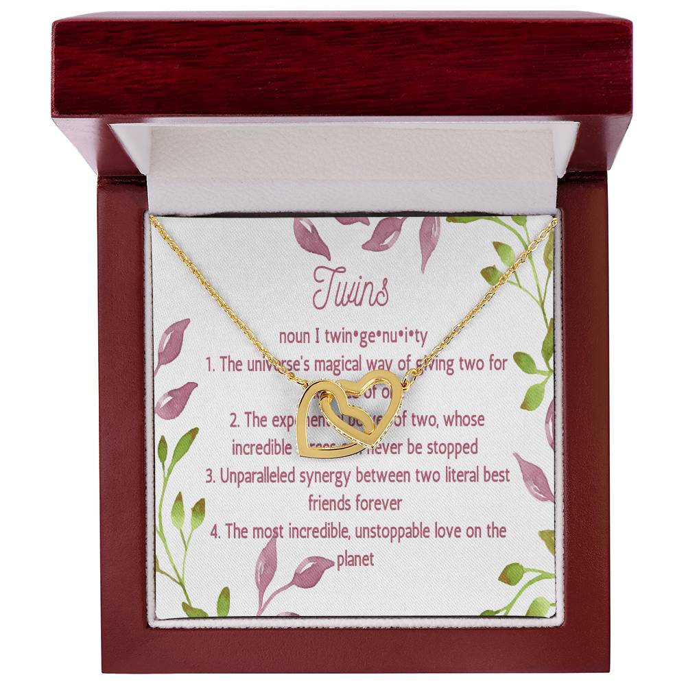 Twin Sister Gift Necklace Twin Birthday Gifts Twin Jewelry Twin Sisters Twin Girl Presents Presents For Twins Interlocking Hearts Necklace