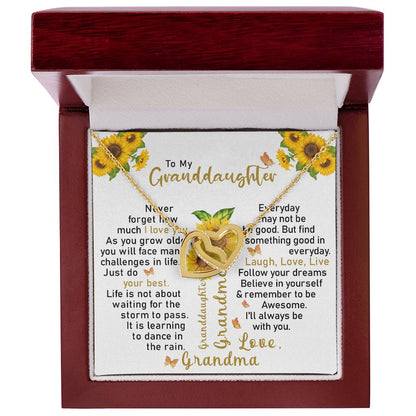 To My Granddaughter - Interlocking Hearts Necklace