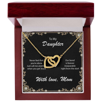 Necklace For Daughter To Call Mom When Stuck Interlocking Hearts Necklace