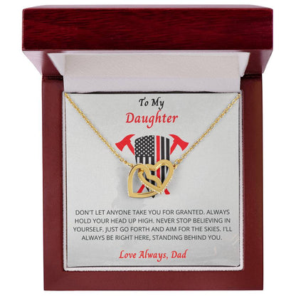 To My Daughter Necklace Interlocking Hearts Necklace