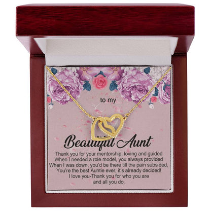 To My Beautiful Aunt Necklace Gift Auntie Interlocking Hearts Necklace Aunt Jewelry Aunt Appreciation Gift For Aunt Auntie Gift