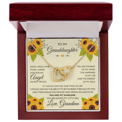 To My Granddaughter From Grandma - Interlocking Heart Necklace Interlocking Hearts Necklace