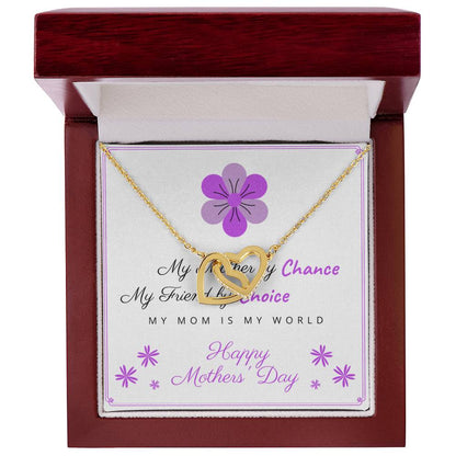 Mom Mama Mamy Interlocking Hearts Necklace