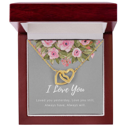 I Love You Interlocking Heart Necklace Interlocking Hearts Necklace