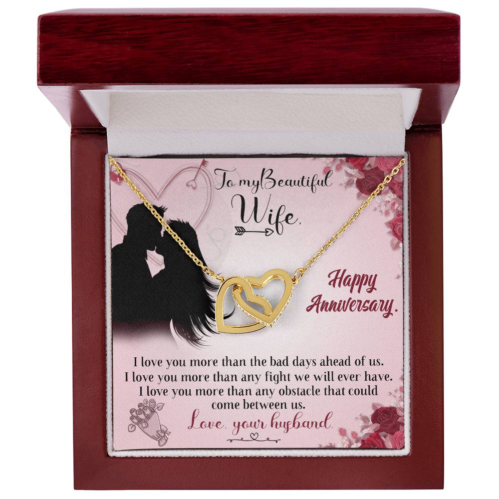For My Loving Wife. Interlocking Hearts Necklace