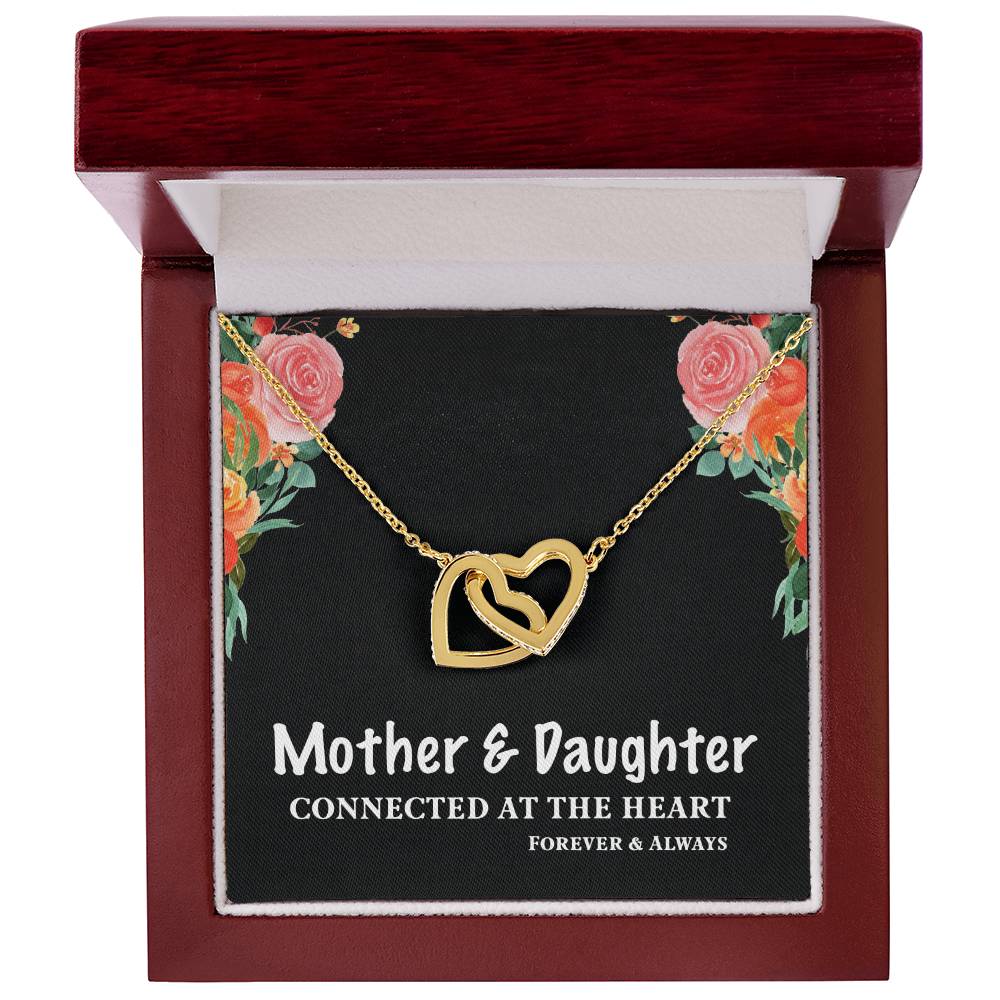 Mother & Daughter Connected At The Heart For Mother'S Day Interlocking Hearts Necklace
