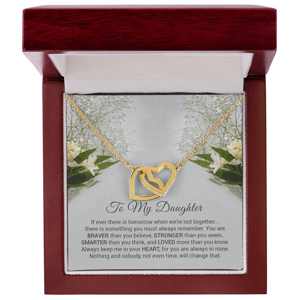 You Are Braver Than You Believe Interlocking Hearts Necklace