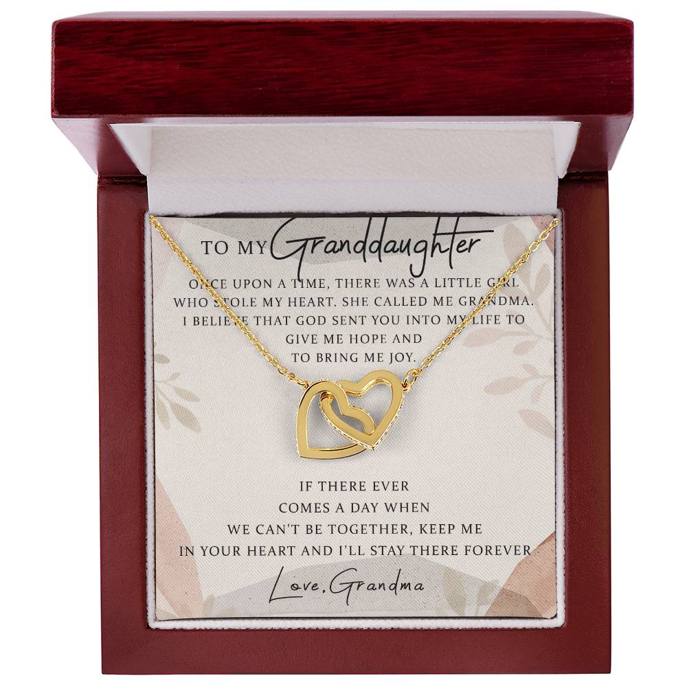 To My Granddaughter Interlocking Hearts Necklace Message Card