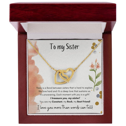 To My Sister Interlocking Hearts Necklace