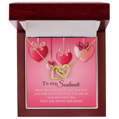 To My Soulmate - Interlocking Heart Necklace Interlocking Hearts Necklace
