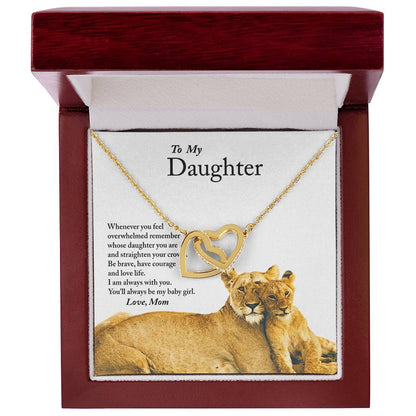 To My Daughter - Love Gift From Mom - Always With You - Interlocking Hearts Necklace