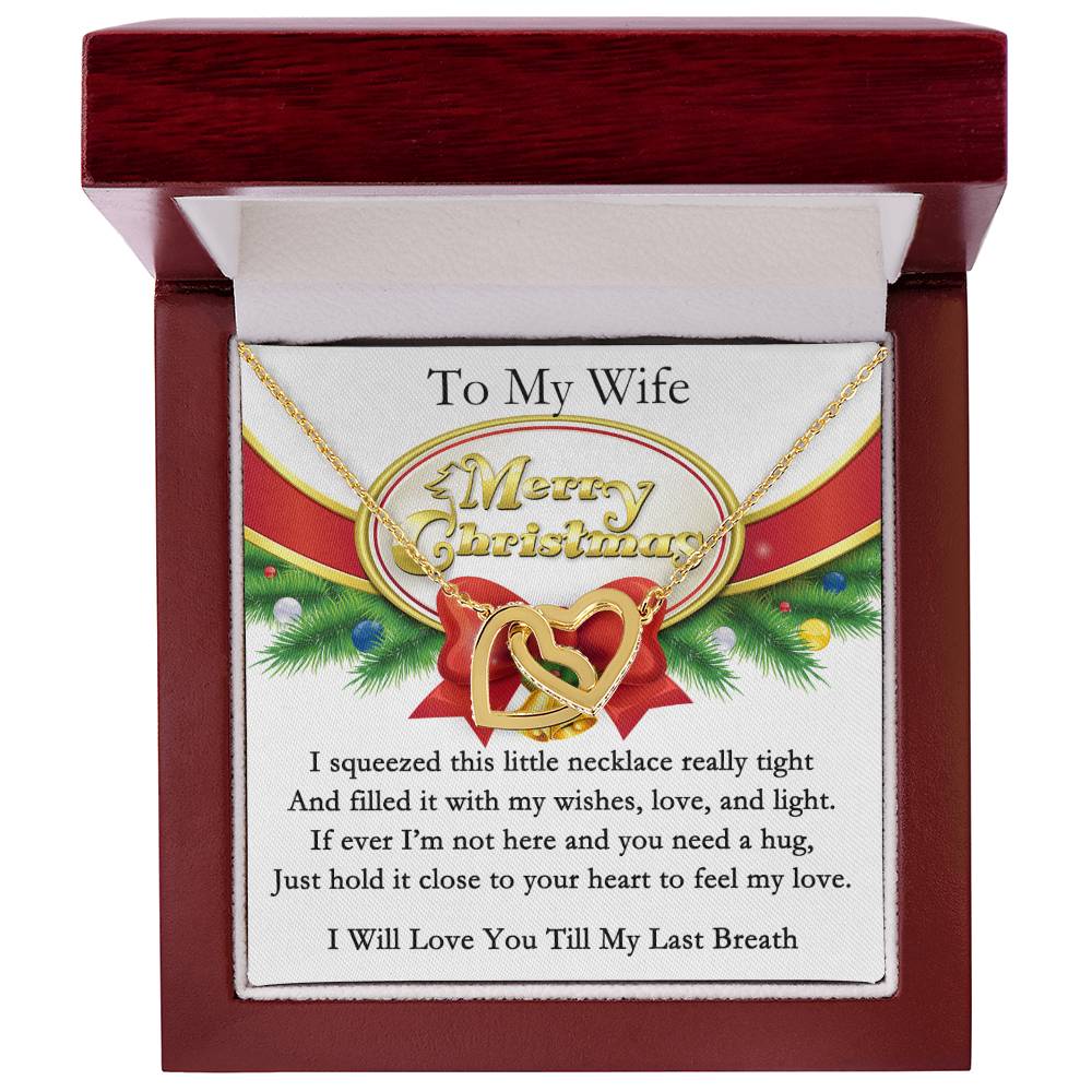 To My Wife Interlocking Hearts Necklace