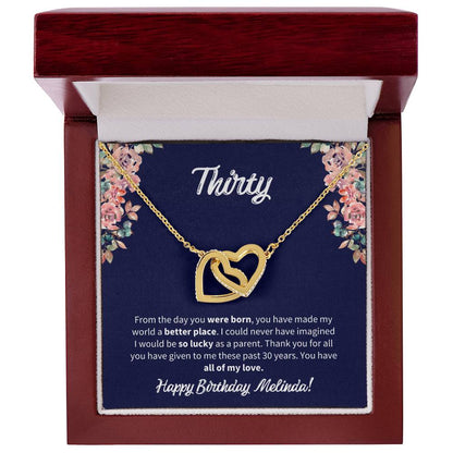 Thirty Birthday All Of My Love Interlocked Hearts Necklace Interlocking Hearts Necklace