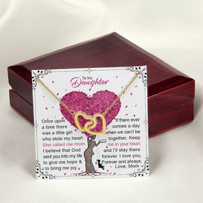 To My Daughter Interlocking Hearts Necklace