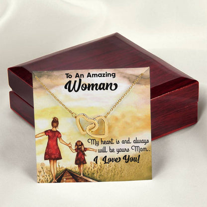 To An Amazing Woman Interlocking Hearts Necklace