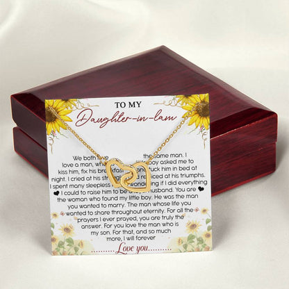 To My Daughter-In-Law Interlocking Hearts Necklace Message Card