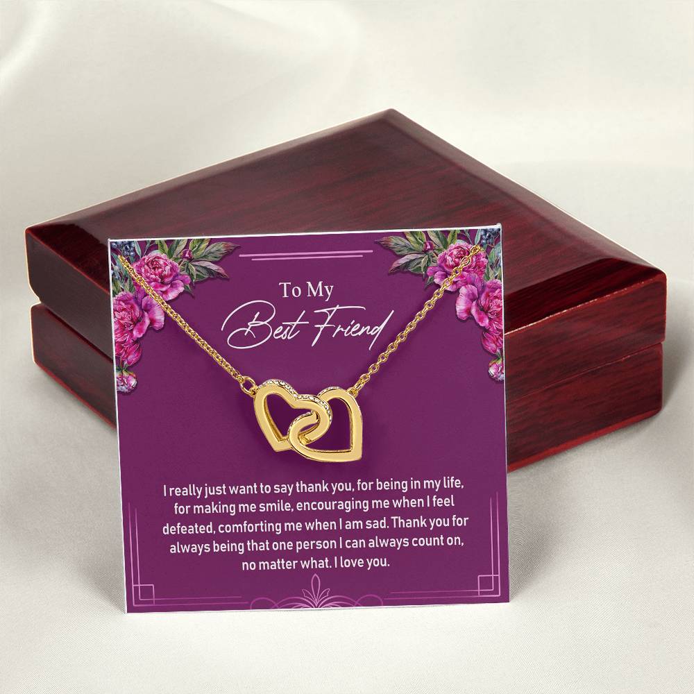 To My Best Friend Interlocking Hearts Necklace Birthday Gift