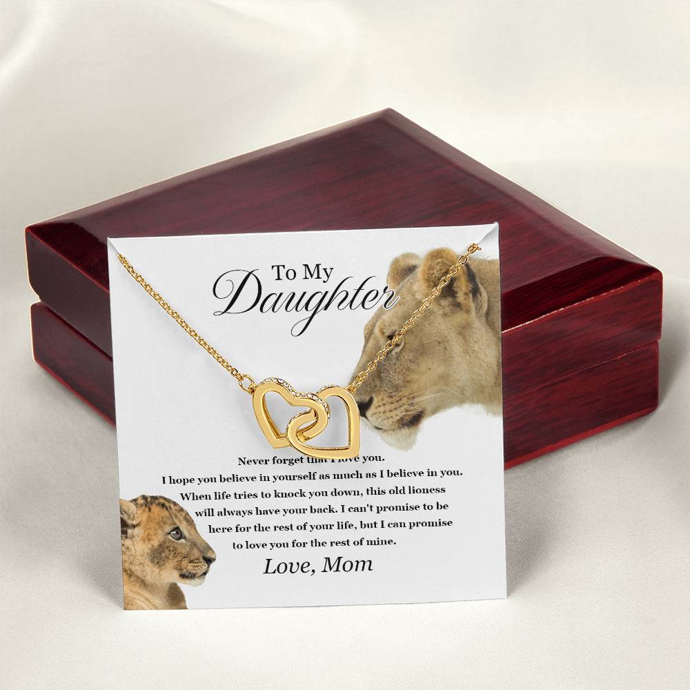 To My Daughter - Interlocking Love Necklace - Tmdt06 Interlocking Hearts Necklace