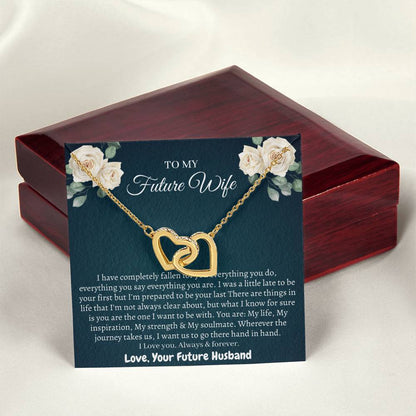 Gift For Future Wife Interlocking Hearts Necklace