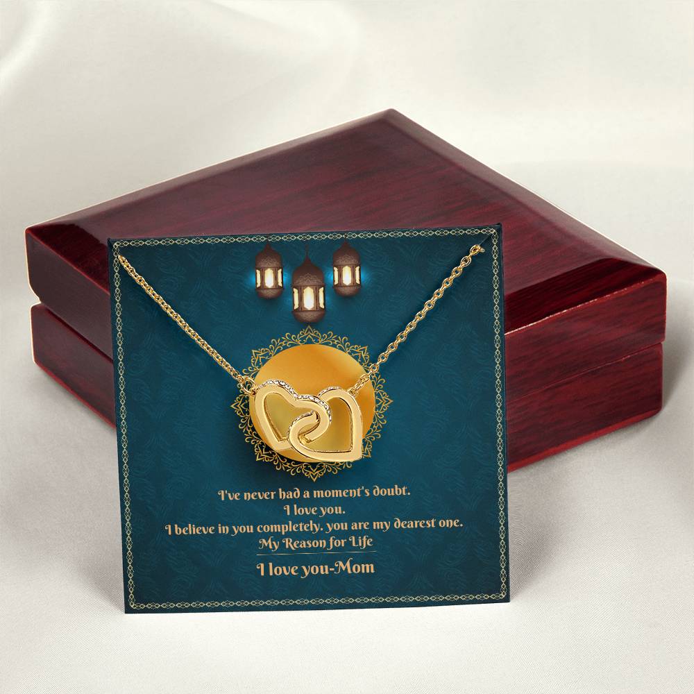 Mom Personalized Gift Interlocking Hearts Necklace