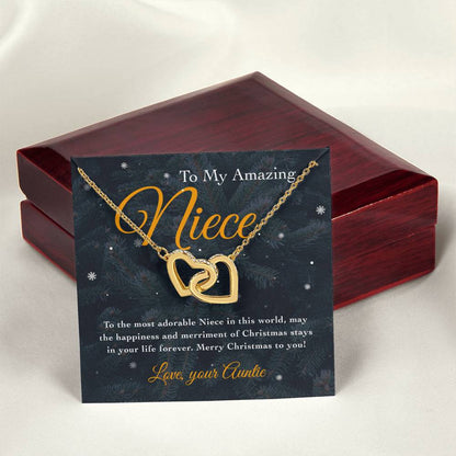 To My Amazing Niece Interlocking Hearts Necklace