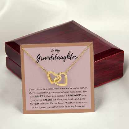To My Granddaughter - Interlocking Hearts Necklace [Soq4-29]