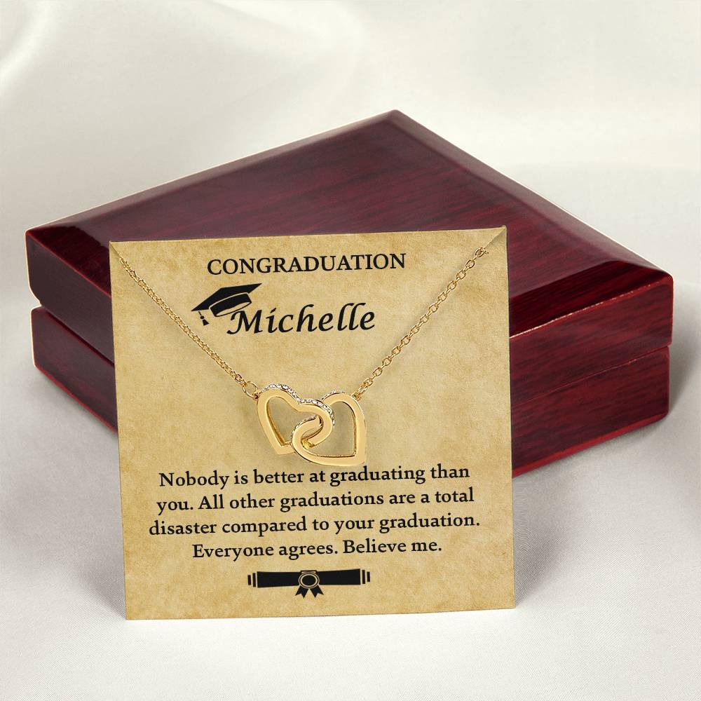 Funny Graduation Gift - Necklace Interlocking Hearts Necklace
