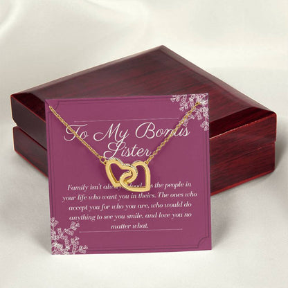 Bonus Sister Gift Sister In Law Gift Sister Of The Groom Wedding Thank You Bridesmaid Interlocking Hearts Necklace