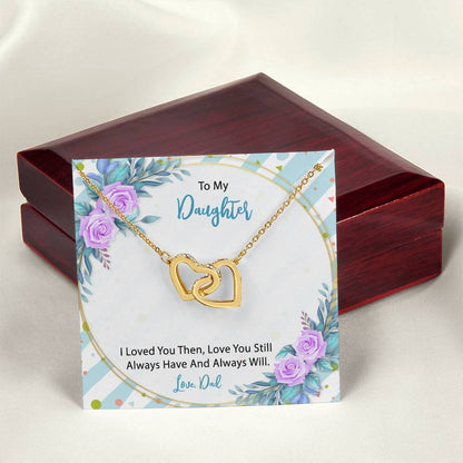 To My Daughter From Dad Interlocking Hearts Necklace