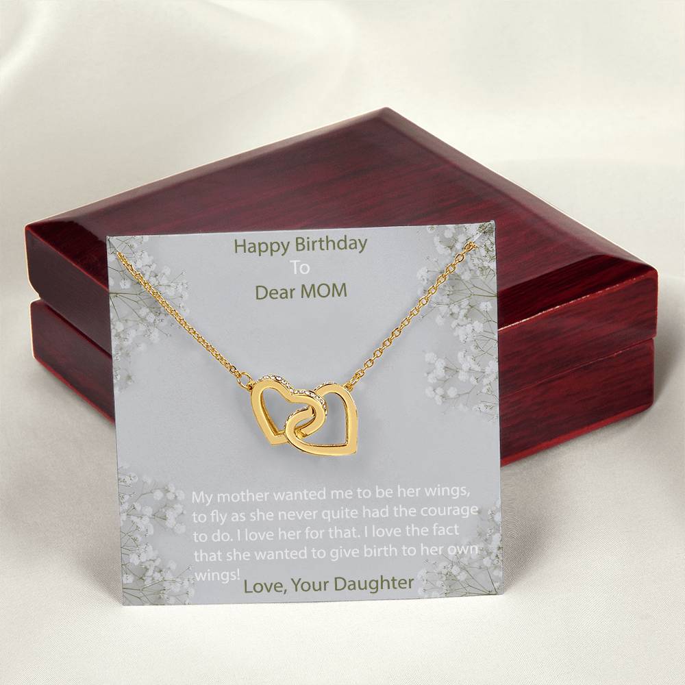 Heart Necklace For Mom -Birthday Necklace For Mother Interlocking Hearts Necklace