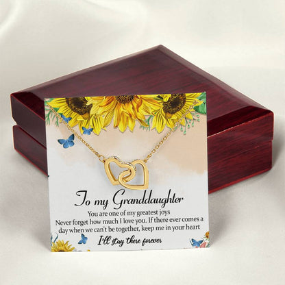To My Granddaughter Interlocking Hearts Necklace Message Card