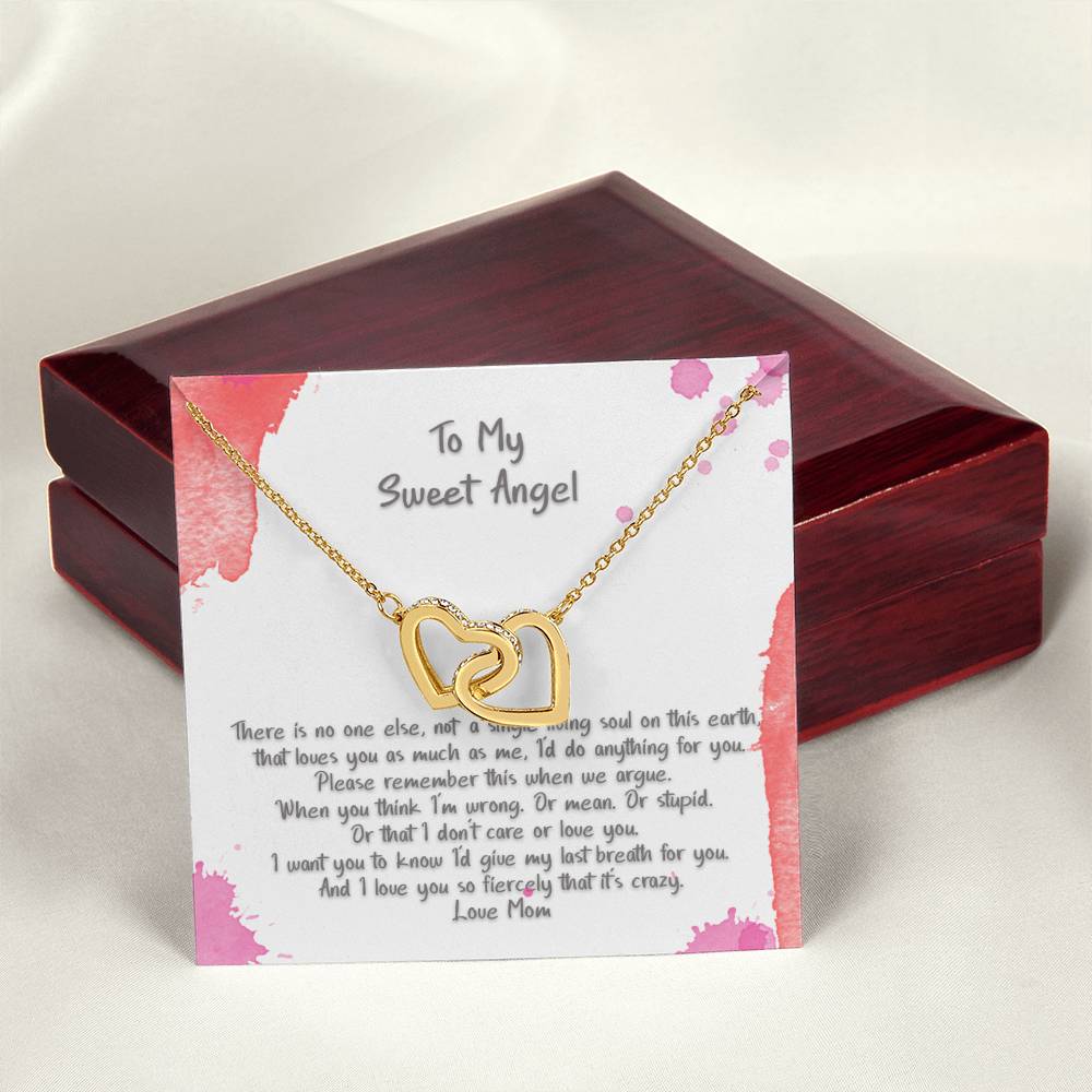 Teen Daughter My Sweet Angel There'S No One Else Hearts Necklace Interlocking Hearts Necklace