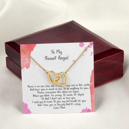 Teen Daughter My Sweet Angel There'S No One Else Hearts Necklace Interlocking Hearts Necklace