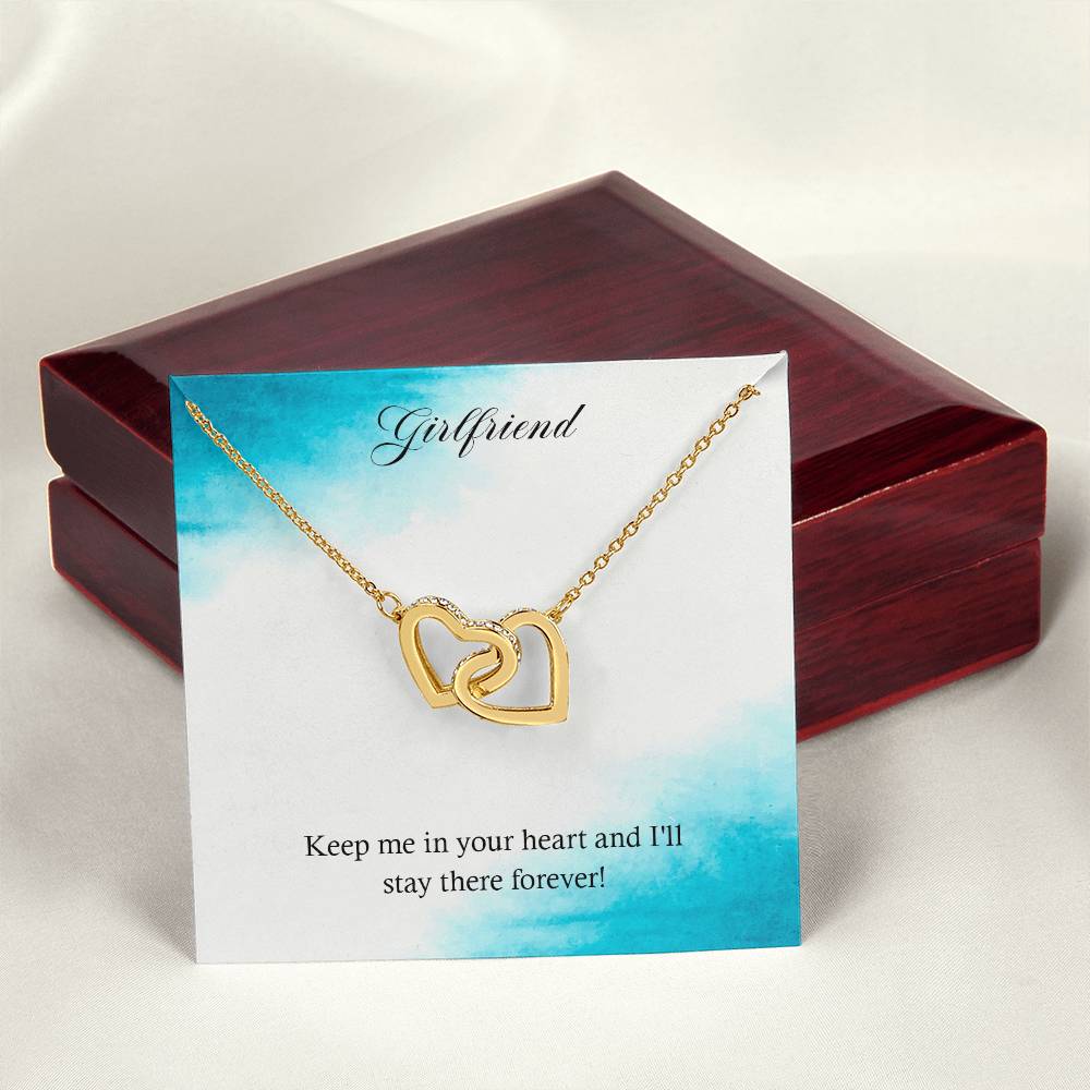 Girlfriend - Keep Me In Your Heart And I'Ll Stay There Forever - Interlocking Heart Necklace Interlocking Hearts Necklace