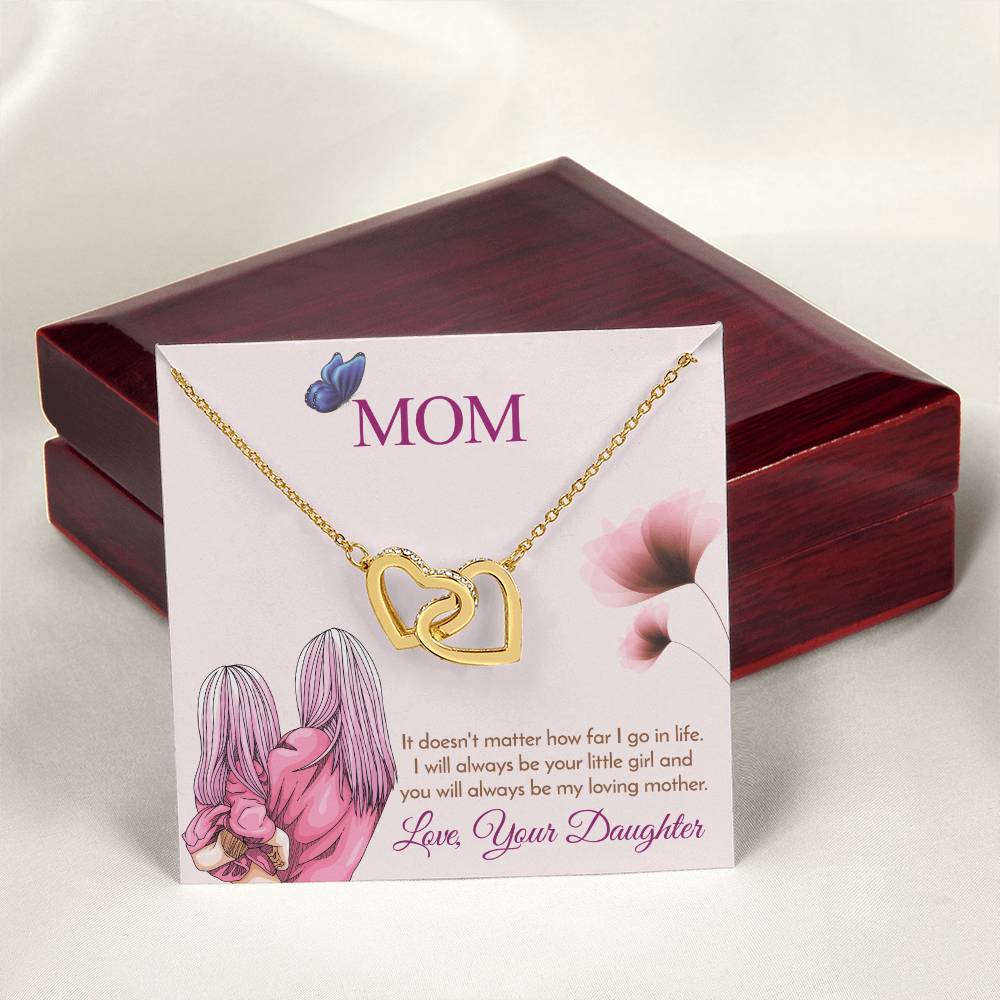 Mom - I Will Always Be Your Little Girl Interlocking Heart Necklace Interlocking Hearts Necklace