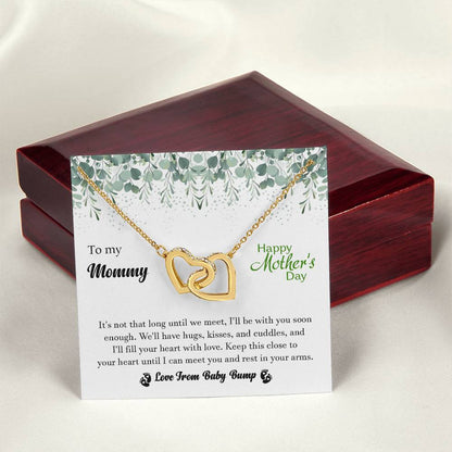 To My Mommy - From Baby Bump - Pregnancy Gift - Mother'S Day Gift - Luxury Necklace Interlocking Hearts Necklace