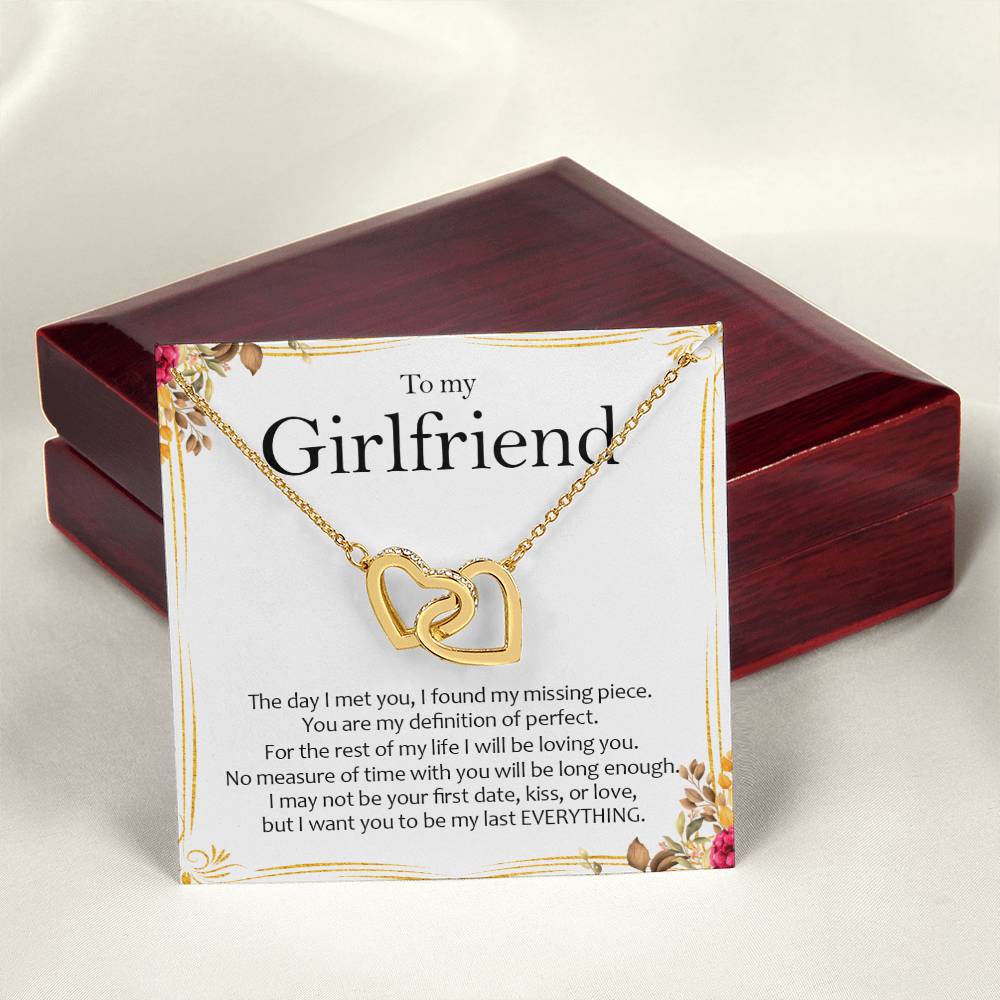 To My Girlfriend - Love Card And Necklace S009 Interlocking Hearts Necklace