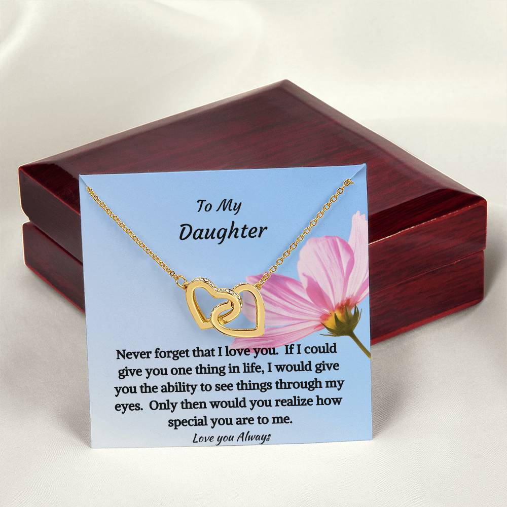 To My Daughter - Interlocking Hearts Necklace