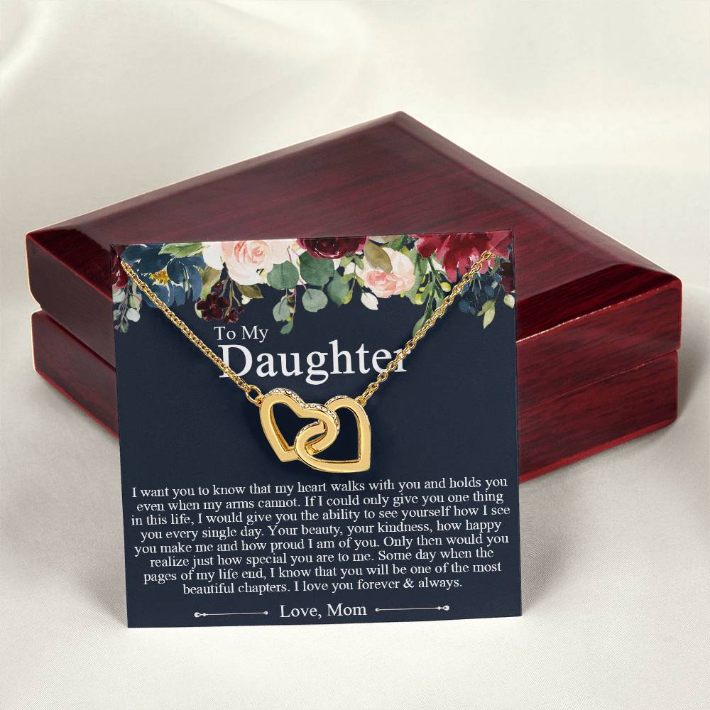 To My Daughter Necklace Gift To Daughter From Mom Mother Daughter Necklace Interlocking Hearts Necklace